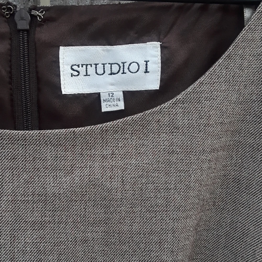 Studio 1 Brown Sheath Dress - Size 12 - Picture 2 of 7